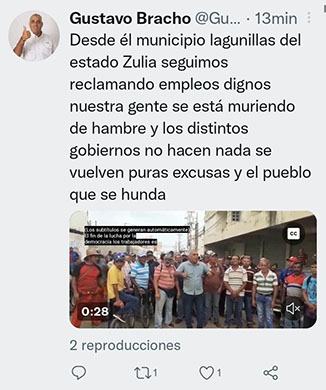 Obreros de la construcción en Lagunillas 