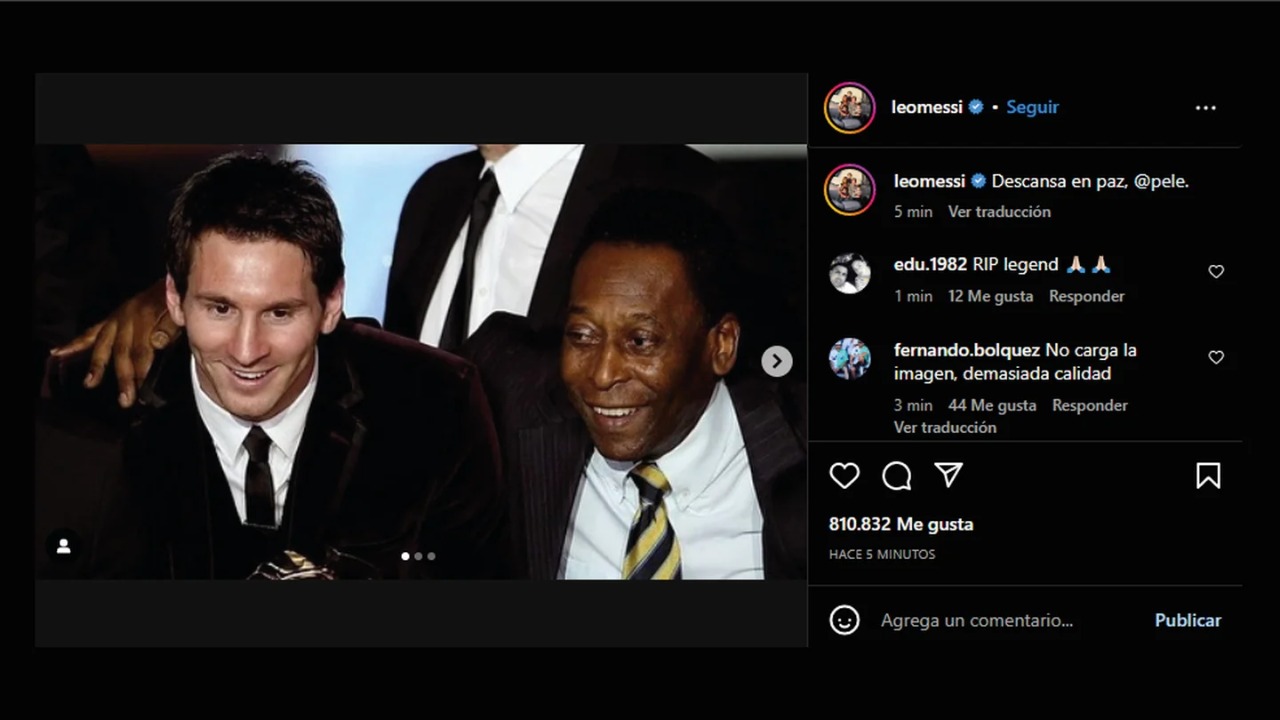El mensaje de Lionel Messi tras la muerte de Pelé