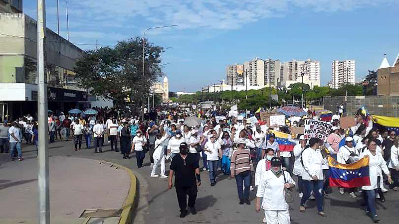 Diversos gremios marcharon hasta la Plaza Bolívar en Maracaibo