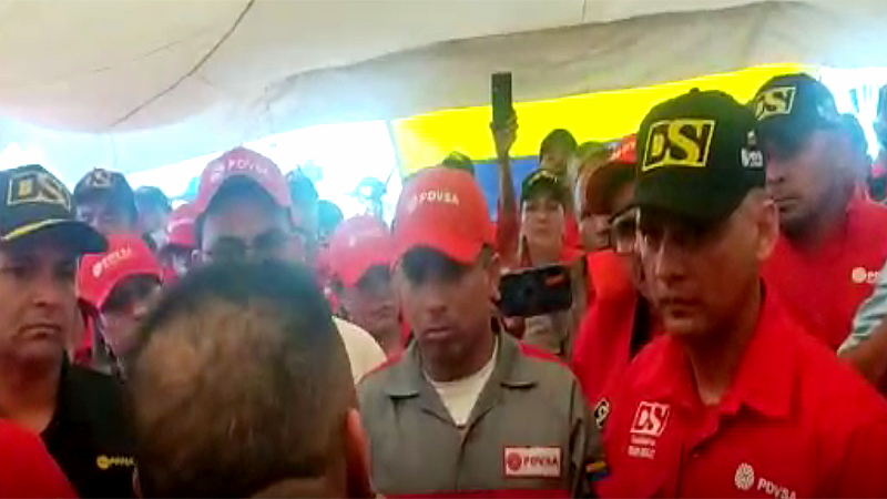 Trabajadores presidente e Pdvsa