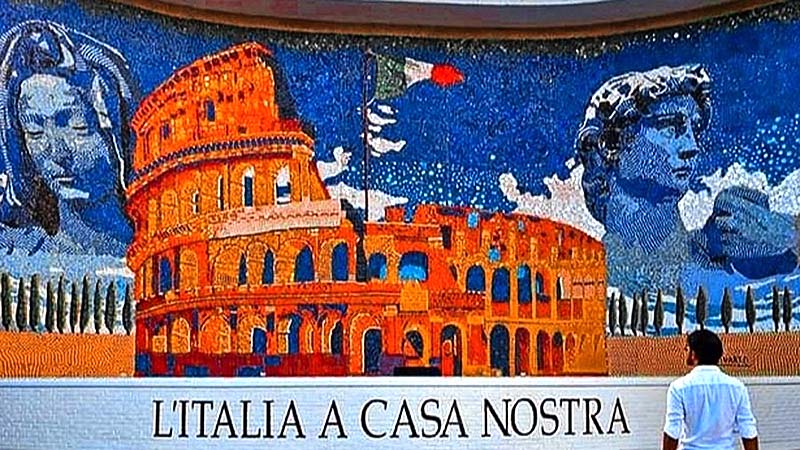 Carlos Olivares inauguró mural de tapas más alto del mundo en la Casa D’ Italia