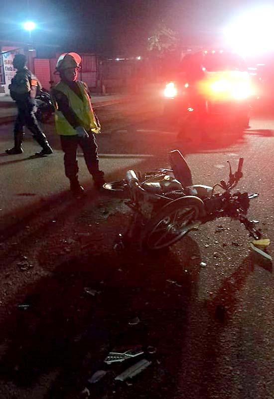 Colisión de una moto 
