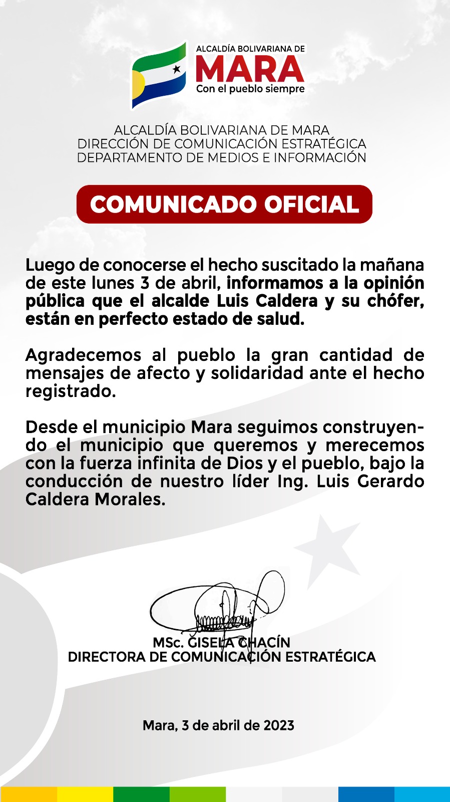 Alcalde de mara Luis caldera