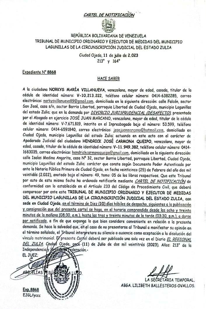 NORKIS MARÍA VILLANUEVA