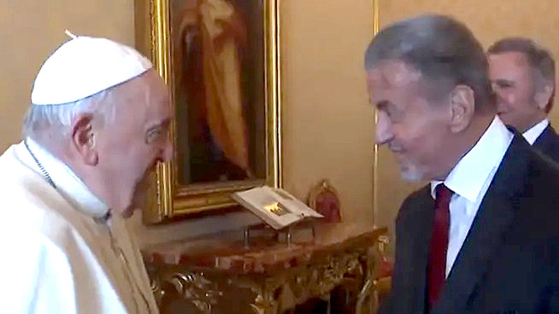 El papa Francisco recibió en el Vaticano a Sylvester Stallone
