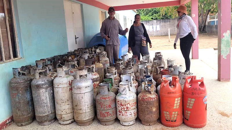 gas doméstico a través de cilindros