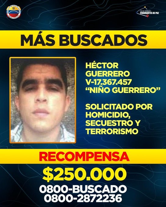 Gobierno reiteró monto de recompensa por el «Niño Guerrero»