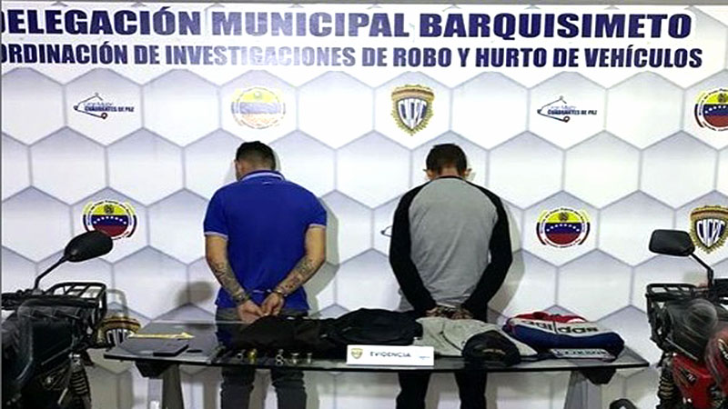 Capturan a dos hombres por hurto de motocicletas en Lara