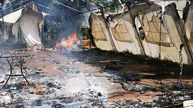 Migrantes se alzaron y quemaron un albergue del Darién