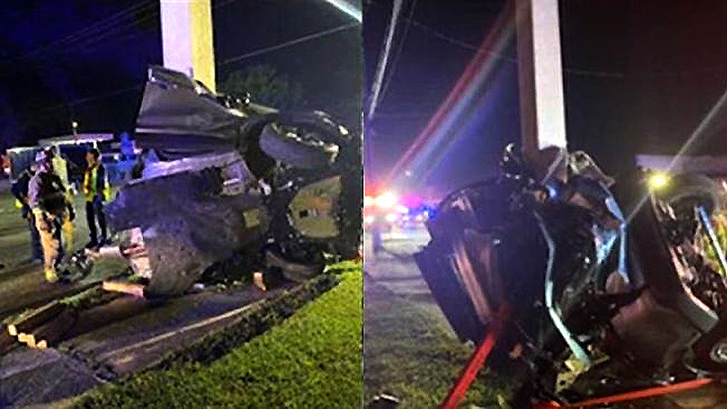 Cuatro adolescentes mueren en espectacular choque en Florida