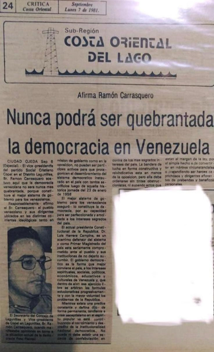 Ramón Carrasquero López dejóun legado cultural e institucional