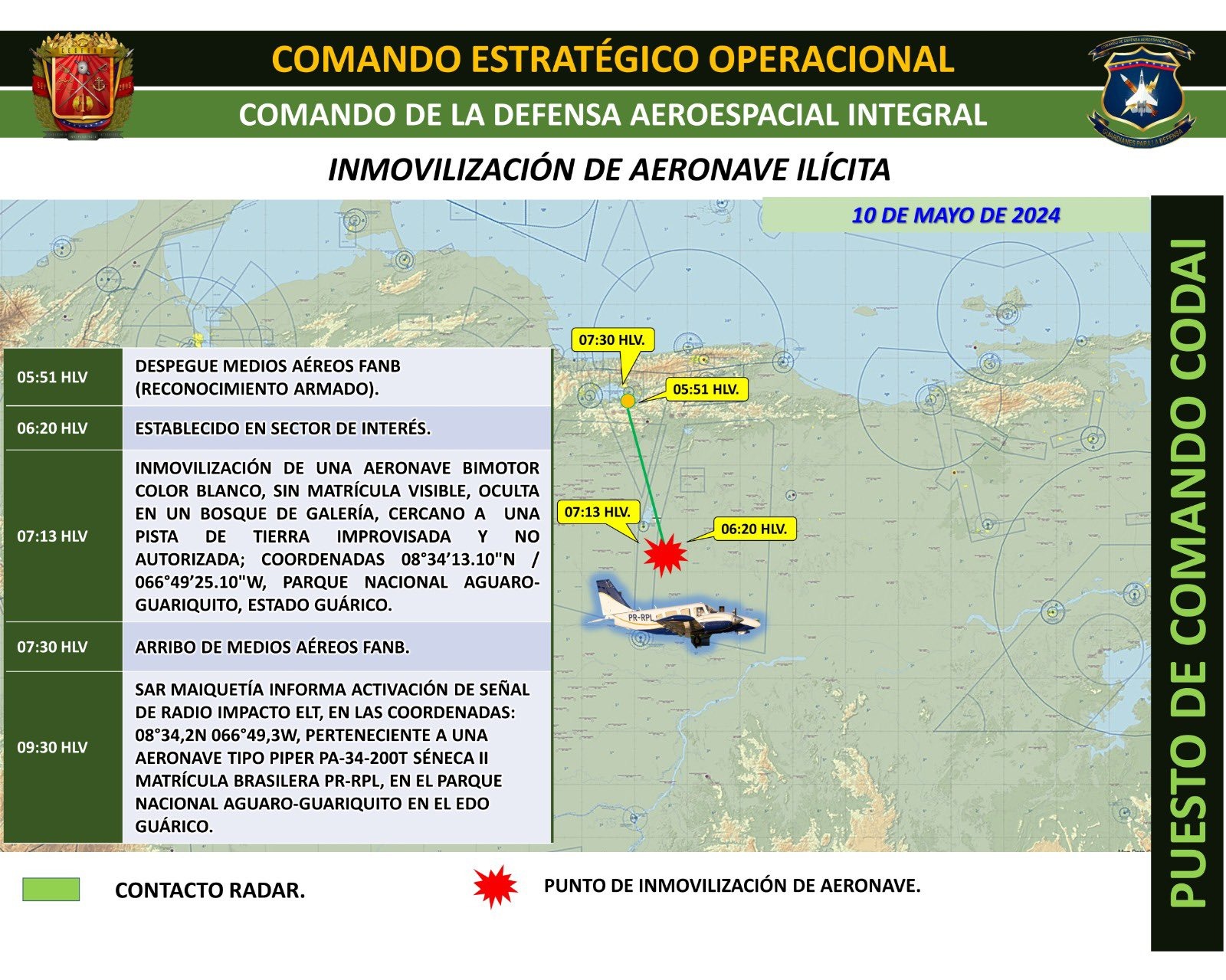 FANB neutralizó narcoavión 