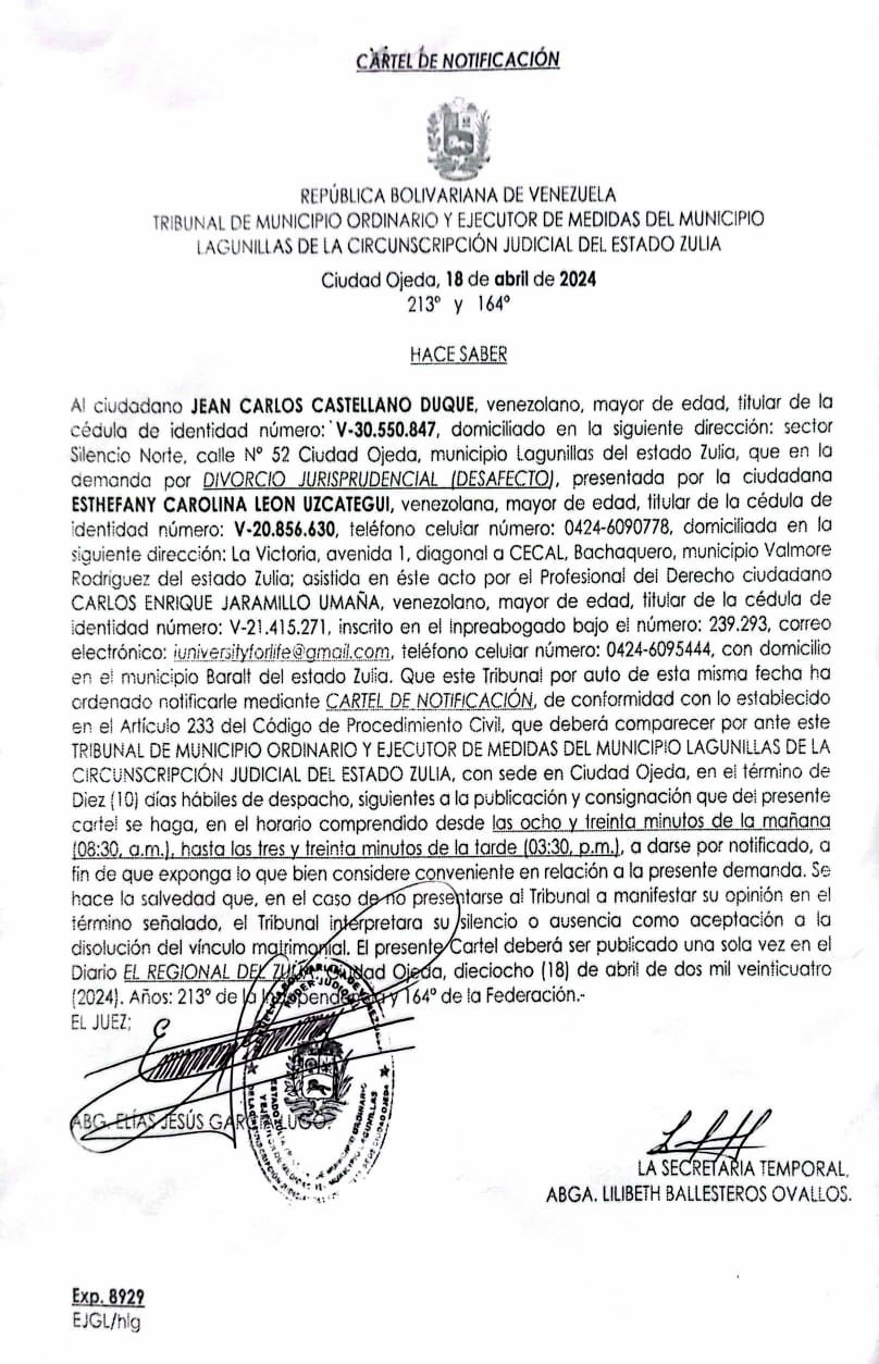JEAN CARLOS CASTELLANO DUQUE