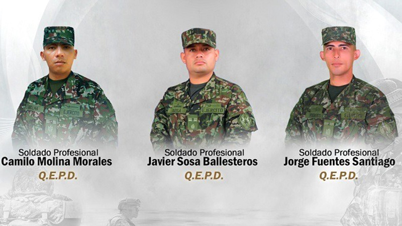 Mueren tres soldados colombianos en combate con disidencia de las FARC