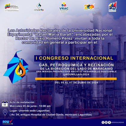 Unermb realiza I Congreso Internacional de Ingeniería de Gas, Petroquímica y Refinación este miércoles 5 de junio en Lagunillas