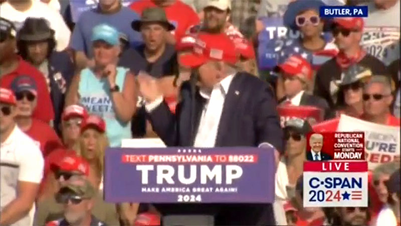 Herido Donald Trump en un acto de campaña en Pensilvania