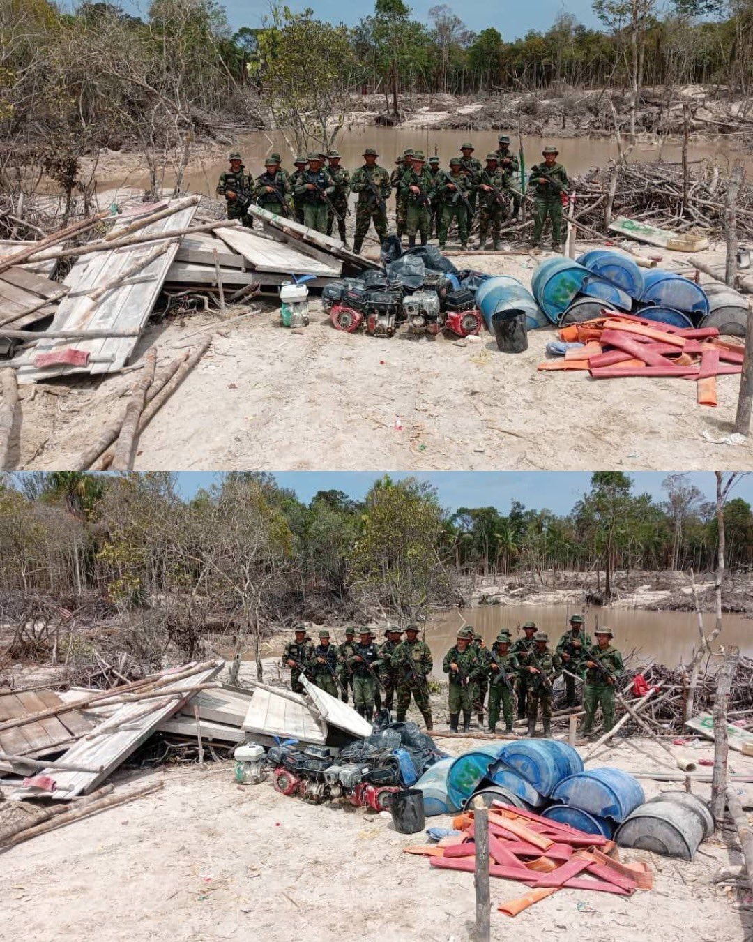 FANB destruye material de minería ilegal en Amazonas