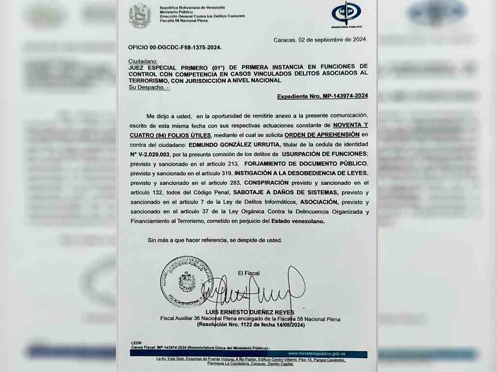 Orden de captura contra Edmundo González