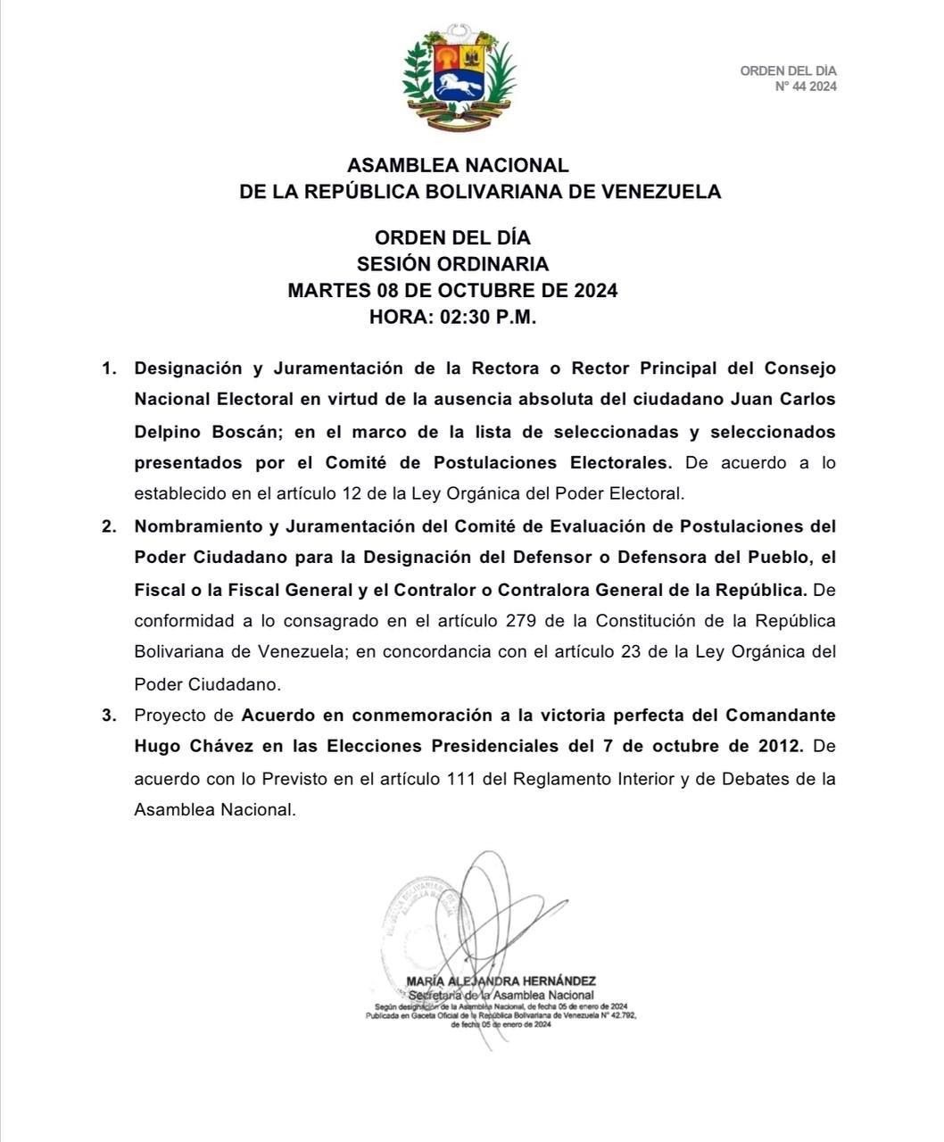 AN designará hoy al rector que sustituirá a Juan Carlos Delpino en el CNE