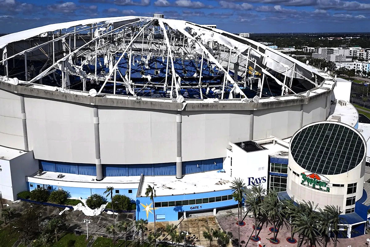 Milton se llevó el techo del estadio de béisbol de los Tampa Bay Rays