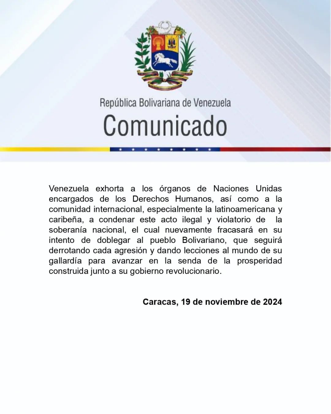 Gobierno de Venezuela rechaza la "Ley Bolívar" aprobada en EEUU 
