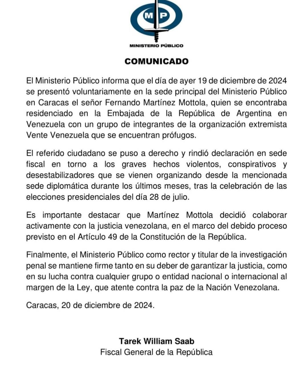 Ministerio Público Martínez Mottola 