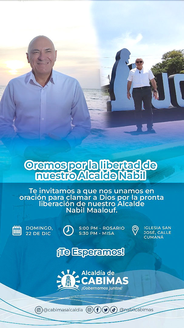 Sectores de Cabimas invitan a realizar oración por Nabil Maalouf