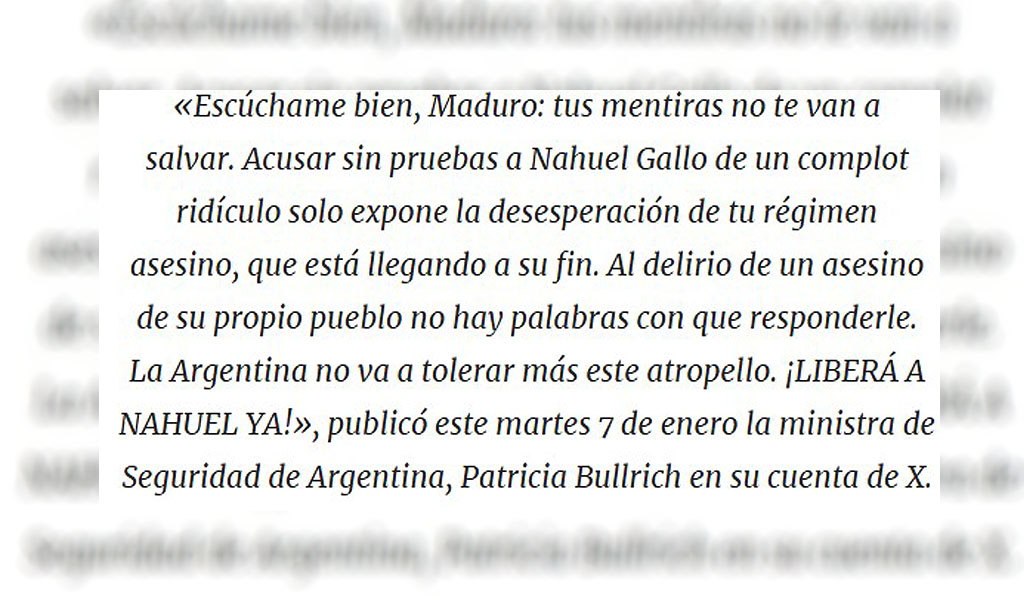 Argentina califica de «ridículo» supuesto complot contra Delcy Rodríguez 