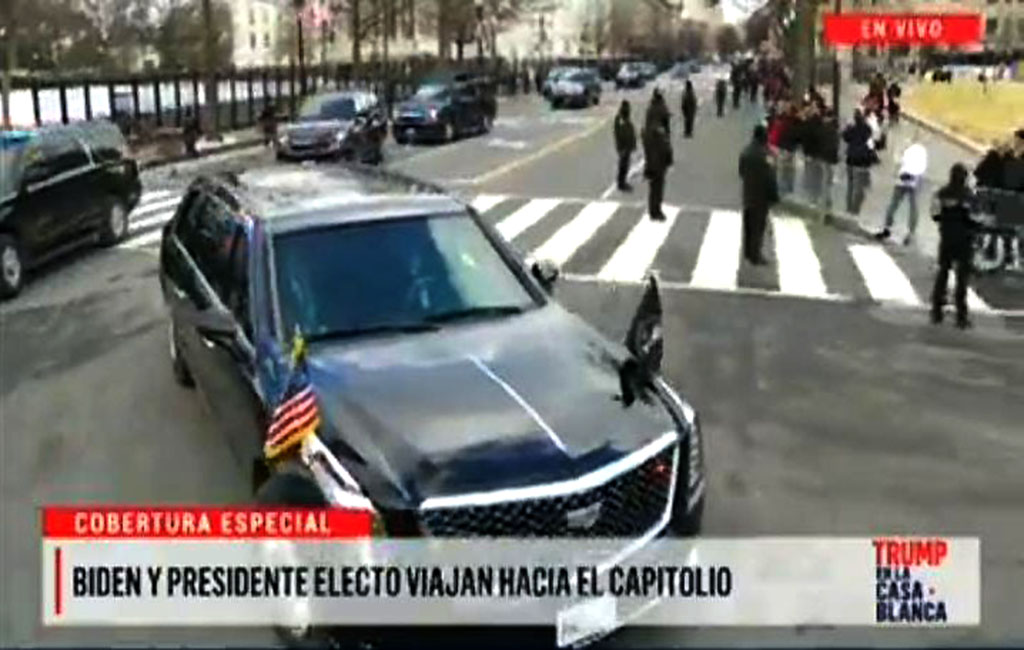 Joe Biden y Donald Trump abandonan la Casa Blanca hacia el Capitolio