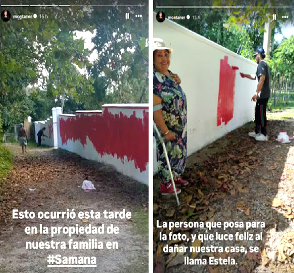 Pintorrearon de rojo la cerca de la casa de Ricardo Montaner en Dominicana