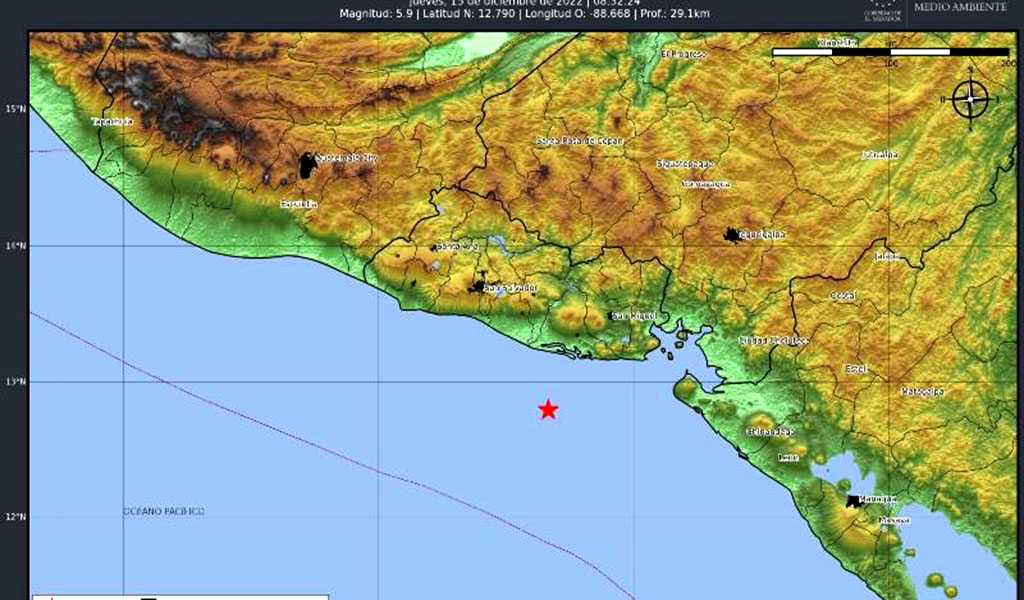 Sacudido El Salvador por sismo de magnitud 6.3 