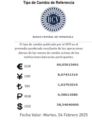 Dólar BCV Así se cotizará la moneda estadounidense este martes 4 de febrero 