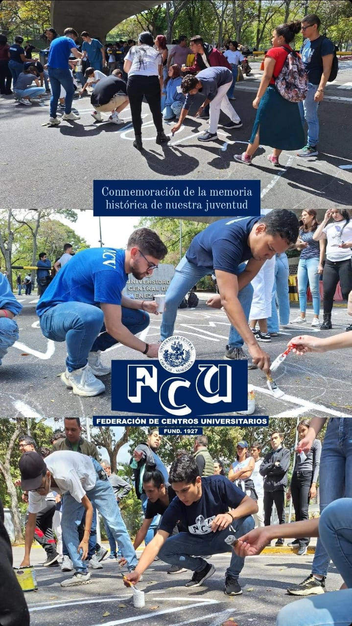 Estudiantes de la UCV escriben nombres de más de 300 jóvenes caídos