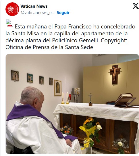 El Vaticano publica la primera foto del papa Francisco desde su hospitalización