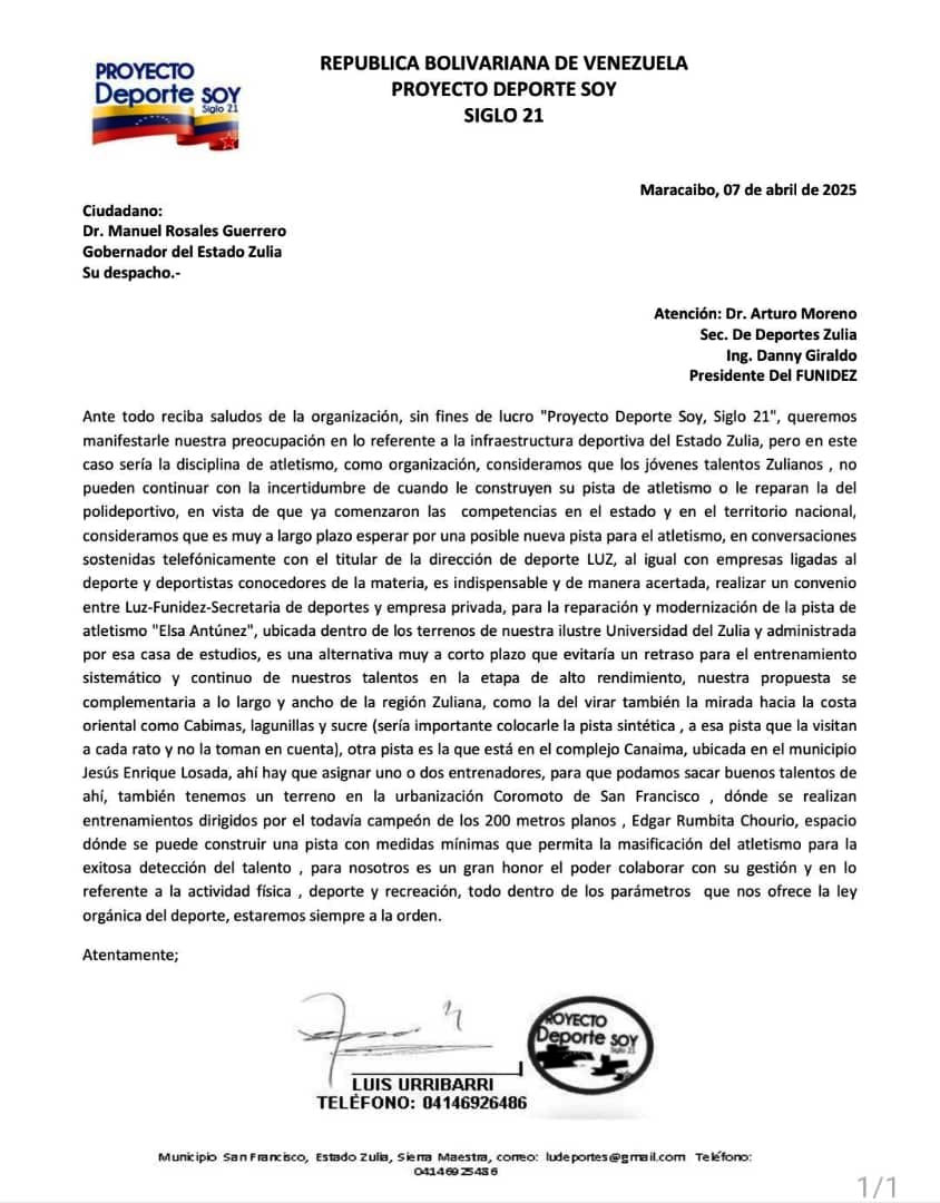 Urge reacondicionar pista de atletismo de LUZ 