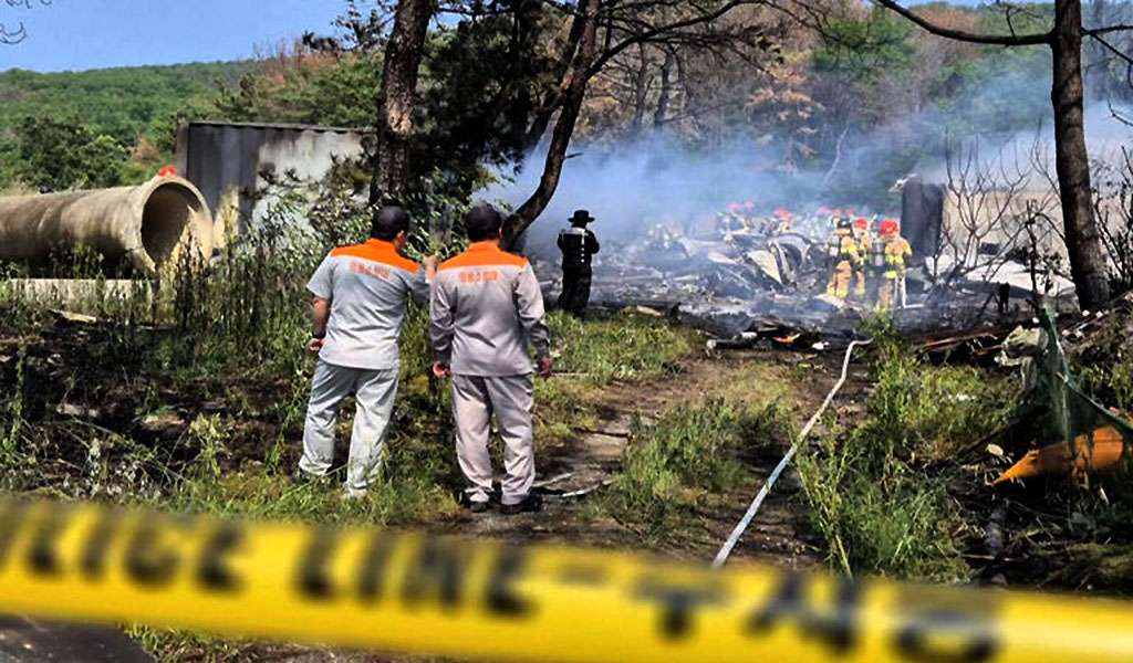 Avión de patrulla se estrella y deja 4 fallecidos en Corea del Sur