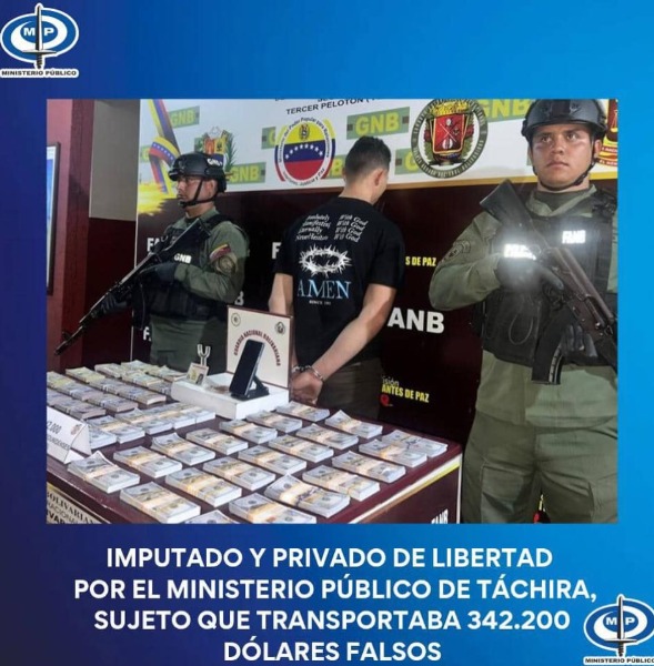 Imputado el hombre que transportaba más de 342 mil dólares falsos