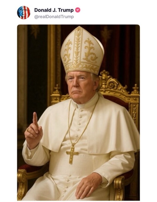 Trump publica polémica imagen en la que aparece vestido de Papa