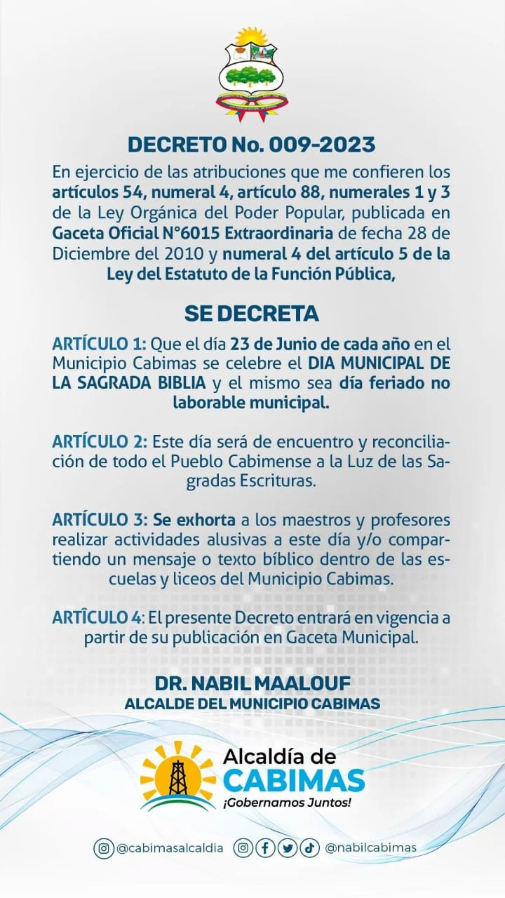 Día de la Biblia en Cabimas