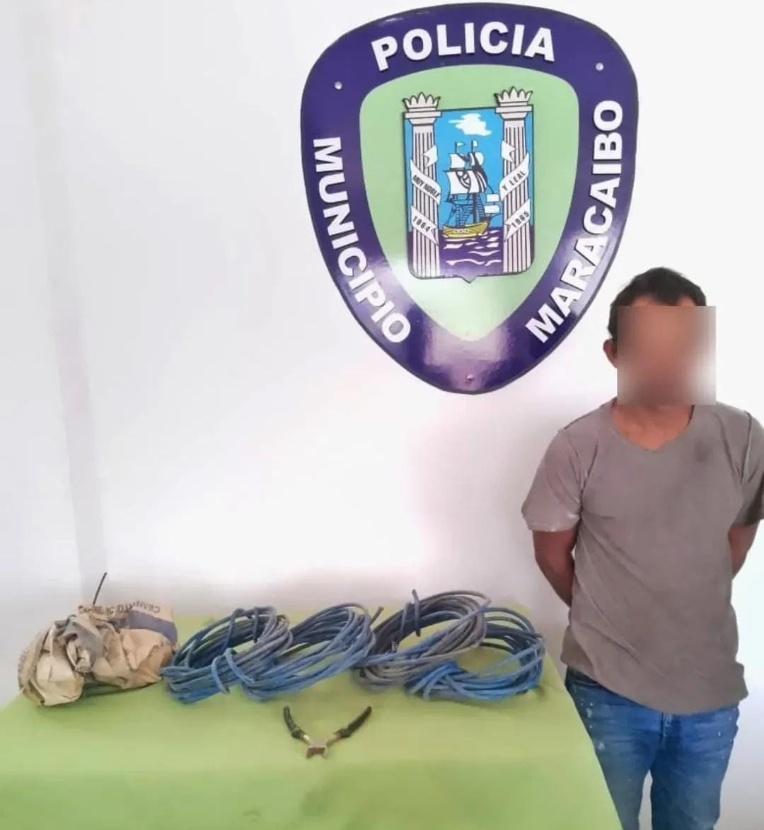 Detenido ciudadano por presunto hurto de cables en Maracaibo