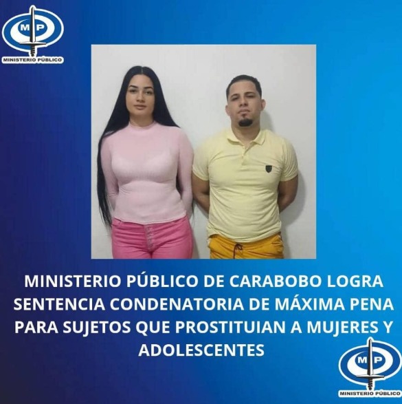 Pareja es sentenciada a 30 años de prisión por prostitución forzada de jovencitas