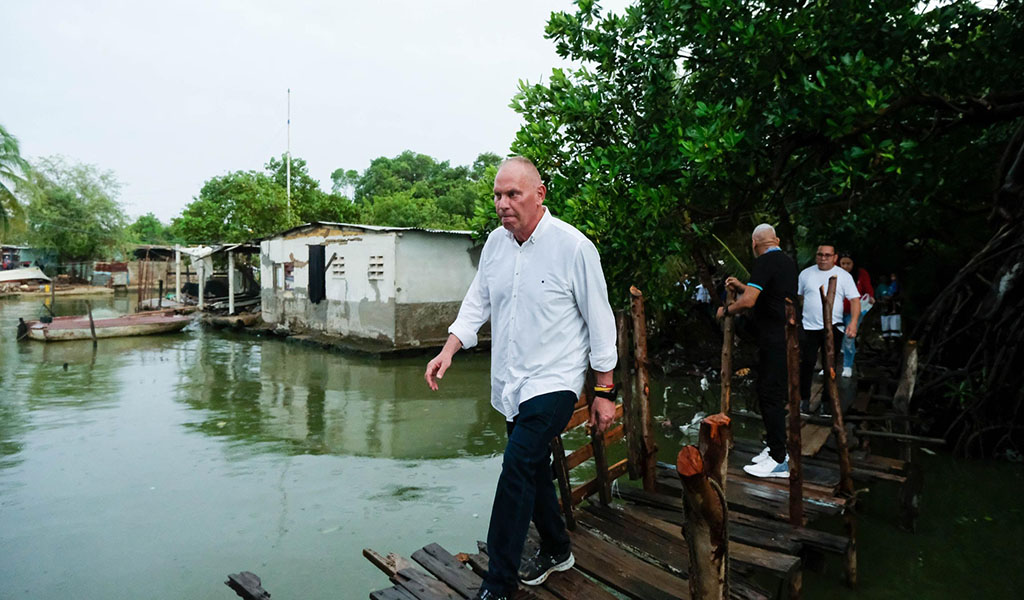 Di Martino inspeccionó Santa Rosa de Agua tras las fuertes lluvias
