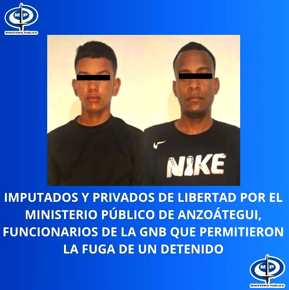Imputados dos GNB por fuga de detenido recluido en el Hospital de El Tigre