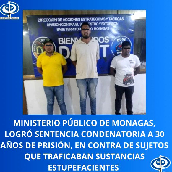 Treinta años de cárcel para tres sujetos capturados con 17 panelas de marihuana