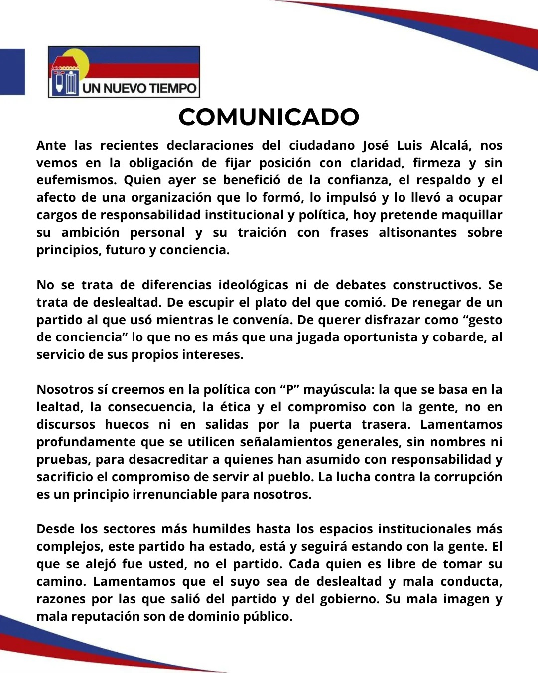 UNT Renuncia de José Luis Alcalá