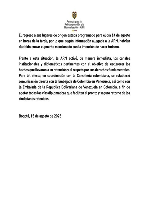 Detenidos cinco colombianos en Venezuela