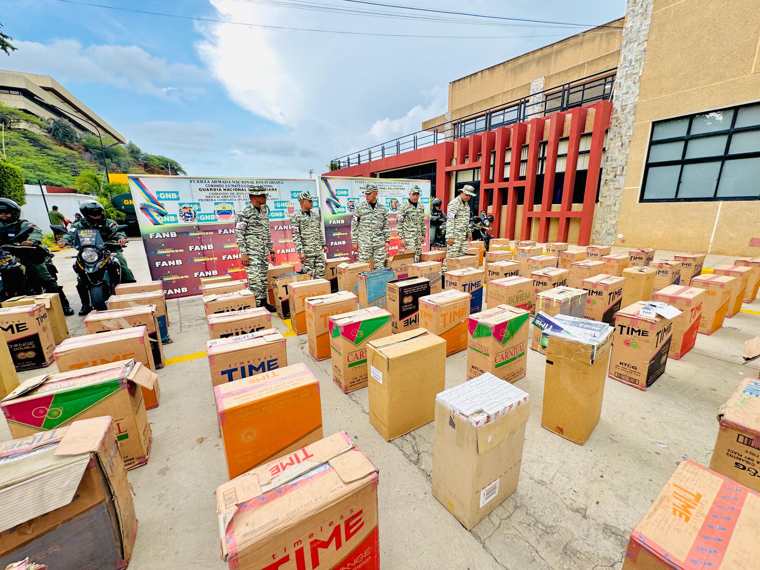 FANB incauta en Las Pulgas contrabando de cigarrillos