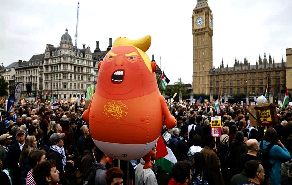 Protestan contra Donald Trump en su visita al Reino Unido