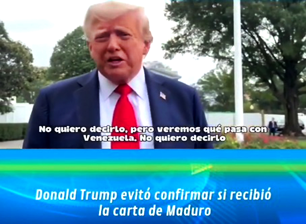 Trump evita declarar sobre si recibió la carta enviada por Maduro 
