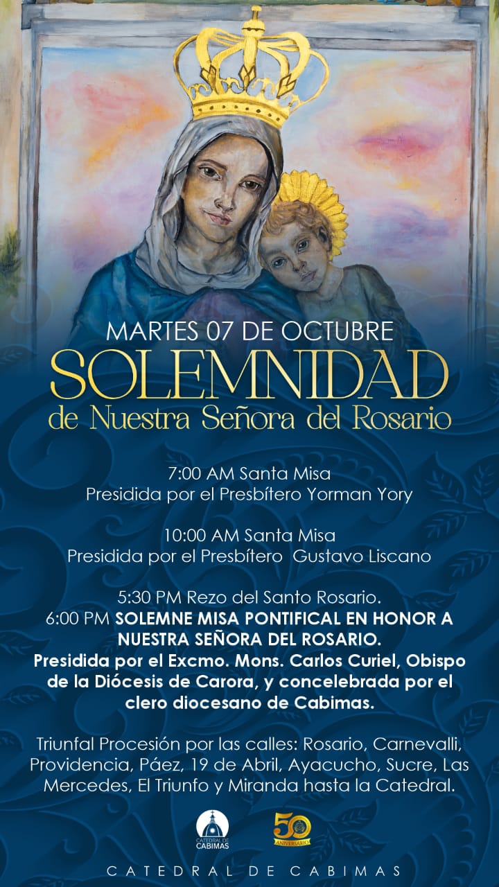 Celebrarán la solemnidad de la Virgen del Rosario